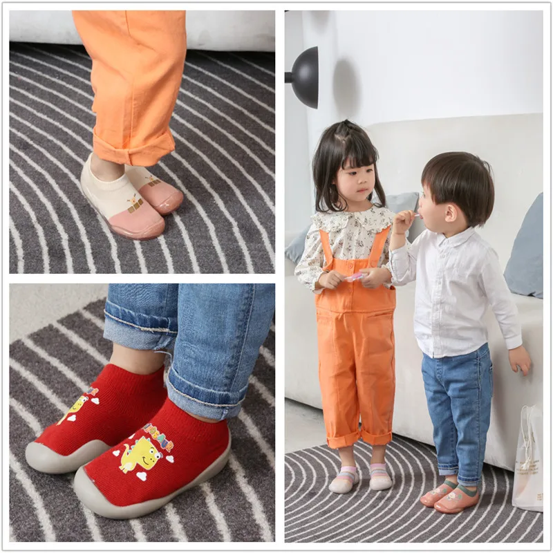 Обувь для младенцев нескользящая обувь с мягкой подошвой и силиконовой первых