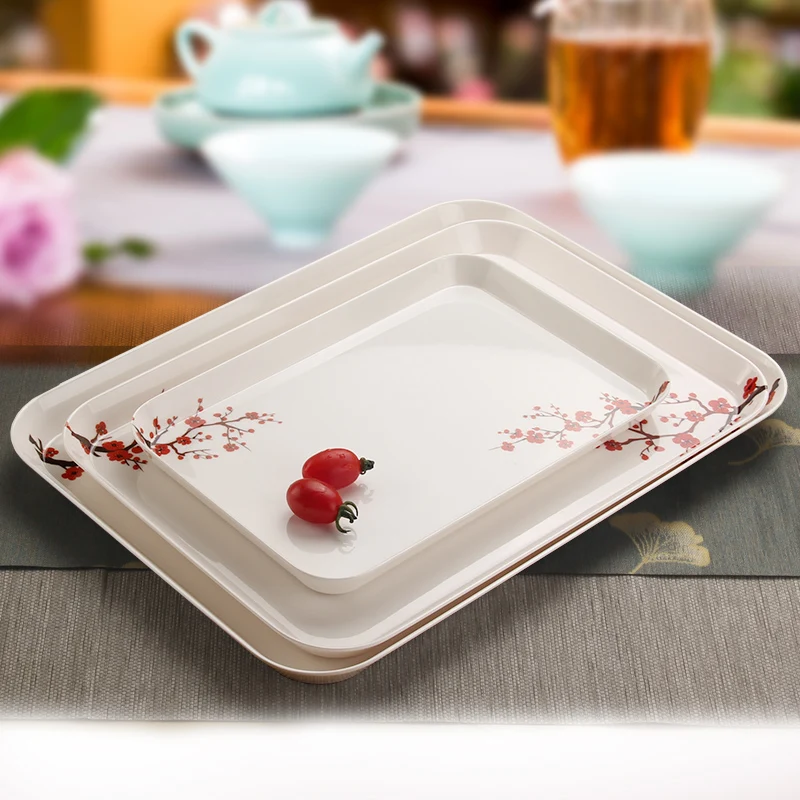 

Fashion Nordic Plate Plastic Tableware Modern Serving Platter Plate Dinner Small Square Abendessen Platten Serving Tray BK50SC