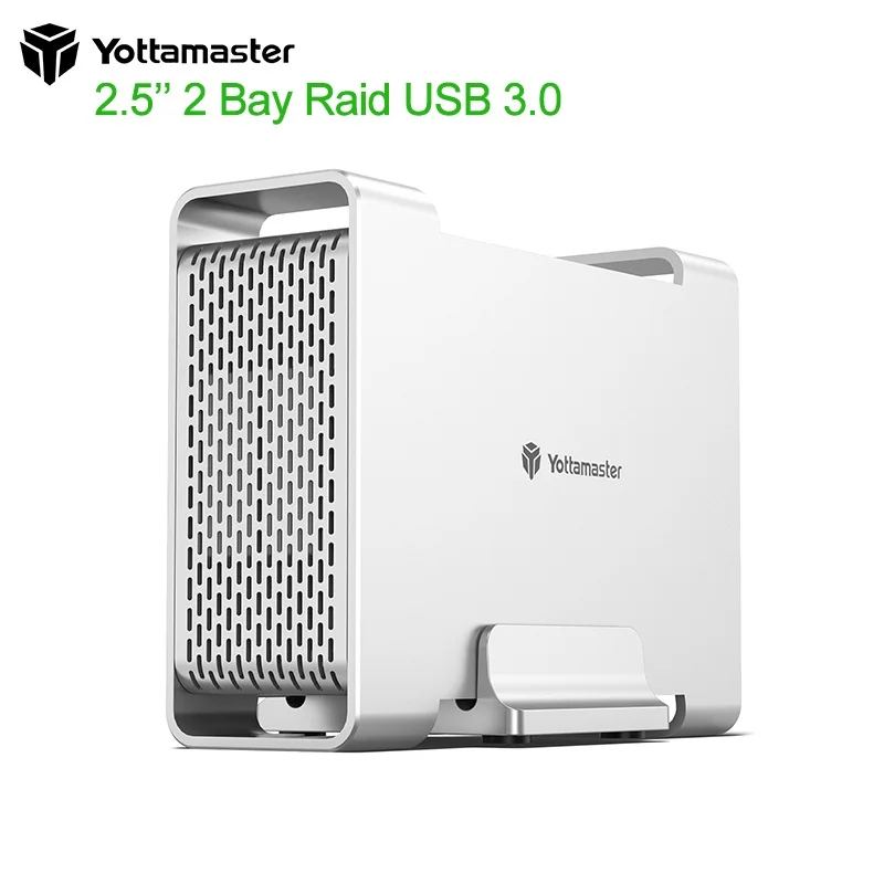 Yottamaster DR2RU3-25 HDD/SSD Case SATA3.0 5Gbps UASP Supported 8TB Max hard disk External USB3.0 Raid Hard Drive Enclosure SSD