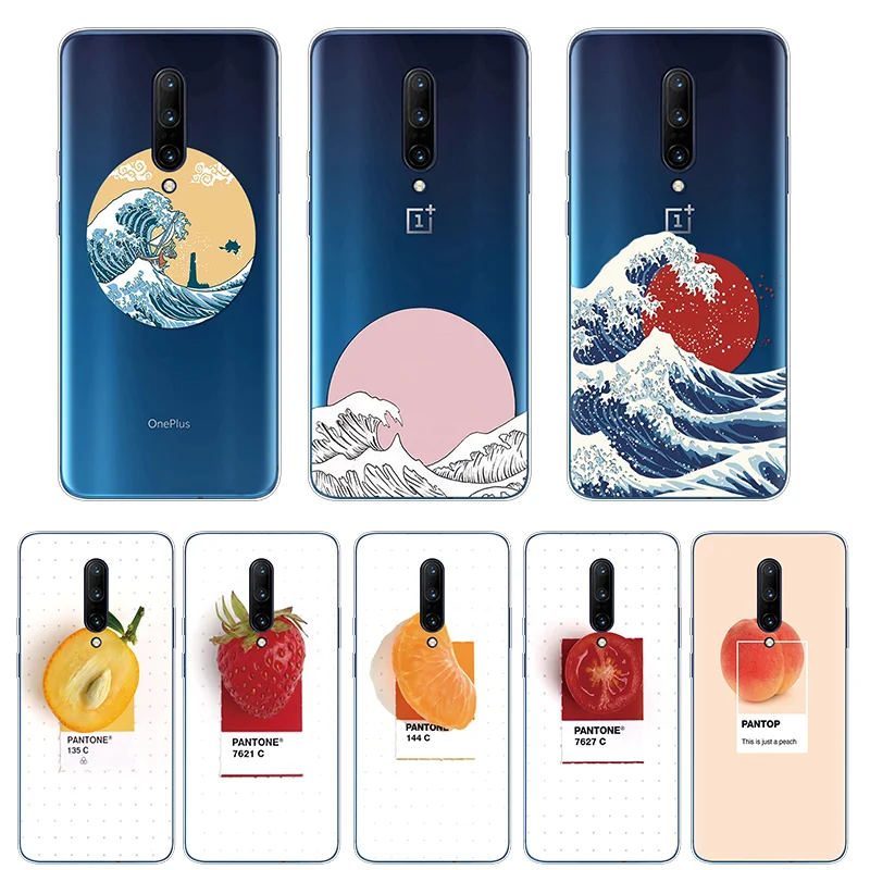 Прозрачный волнистый персиковый чехол для телефона Oneplus 8 7T 7 Pro 6 6T 5 5T 3 Мягкий ТПУ