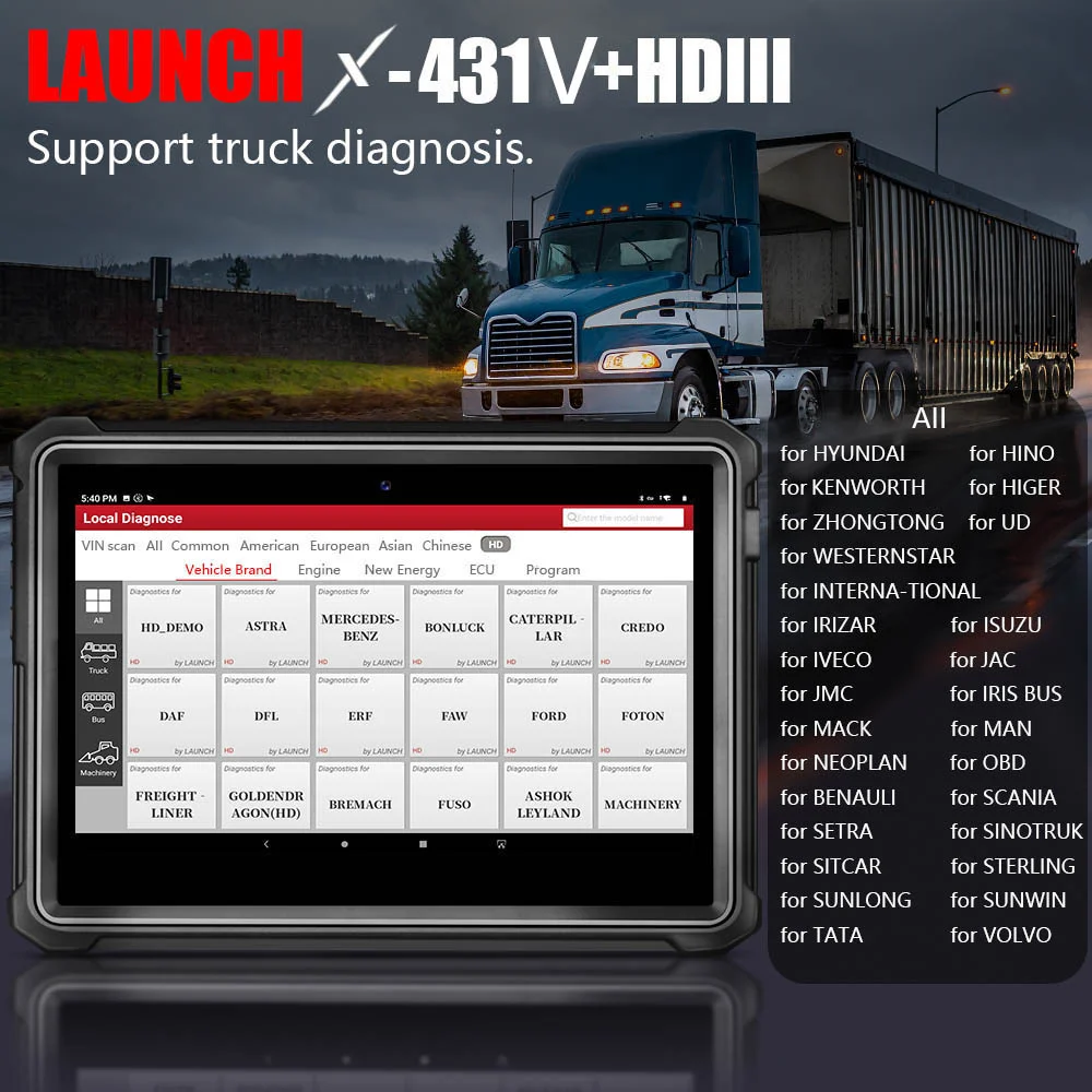 LAUNCH X431 V+ Heavy Duty HD Module Wireless 24V Truck Diesel Car Diagnostic Tools Full System Obd2 Scanner Auto Tool | Автомобили и