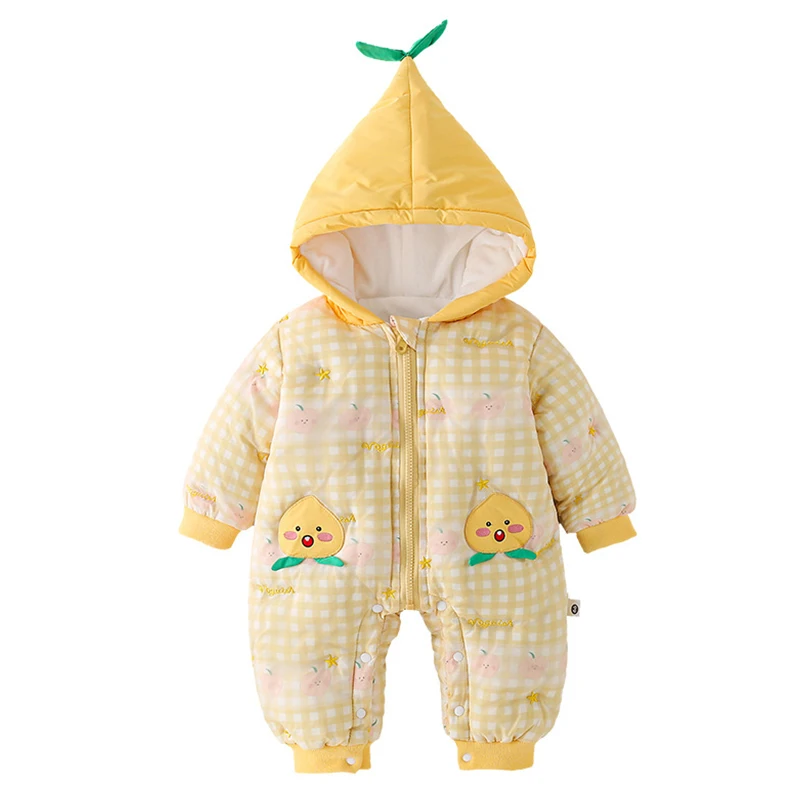 

2PCS Baby Cartoon Peach Clothing Set 2021 Winter Children Sport Suit Newborn Long Sleeve Cotton Fleece Tracksuit Kids Clothes