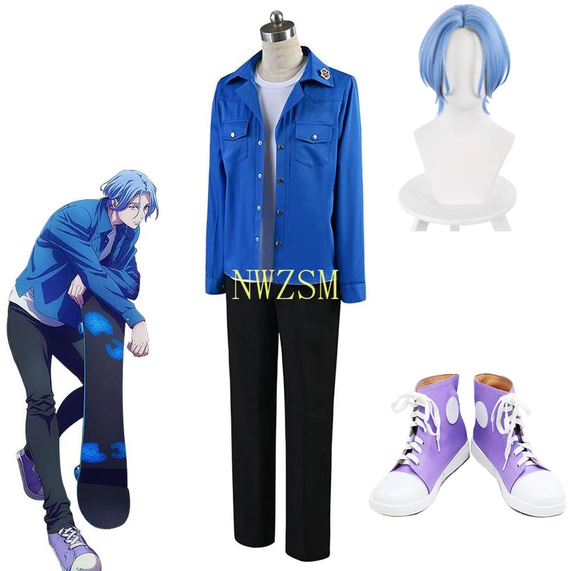

Anime SK8 the InfInIty Langa Hasegawa Cosplay Costumes Top Pants Coats Accessories Full Sets Synthetic Hair Wig Halloween Party