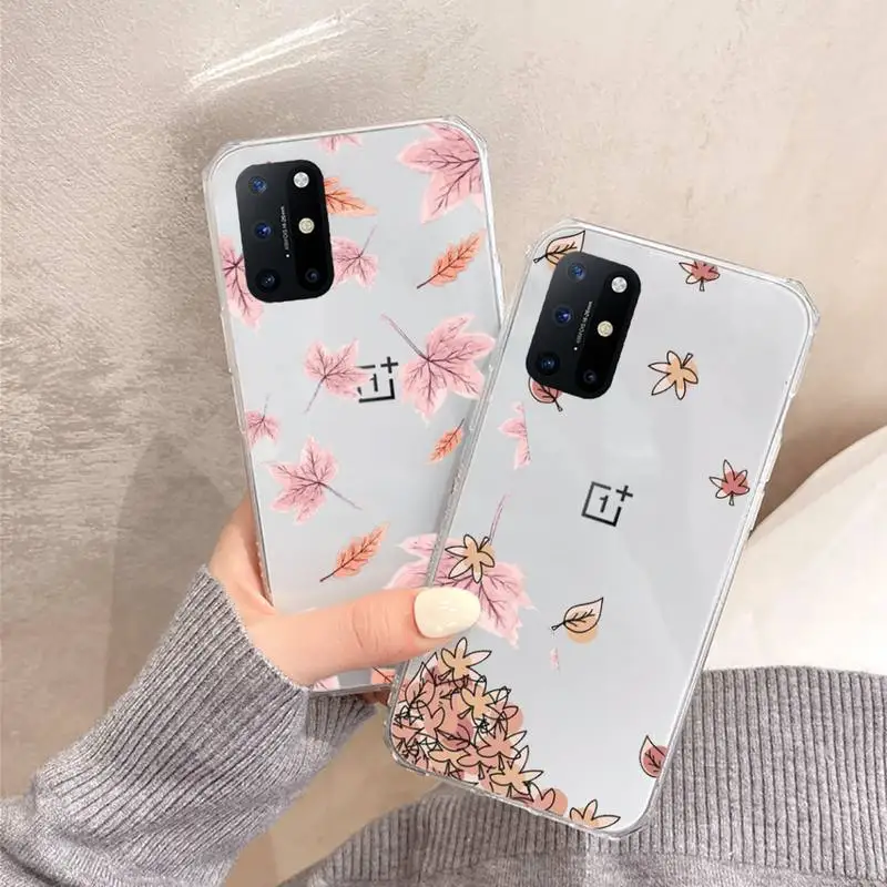

Pumpkin happy autumn fall leaves Phone Case Transparent for OnePlus 7 9 8 t pro