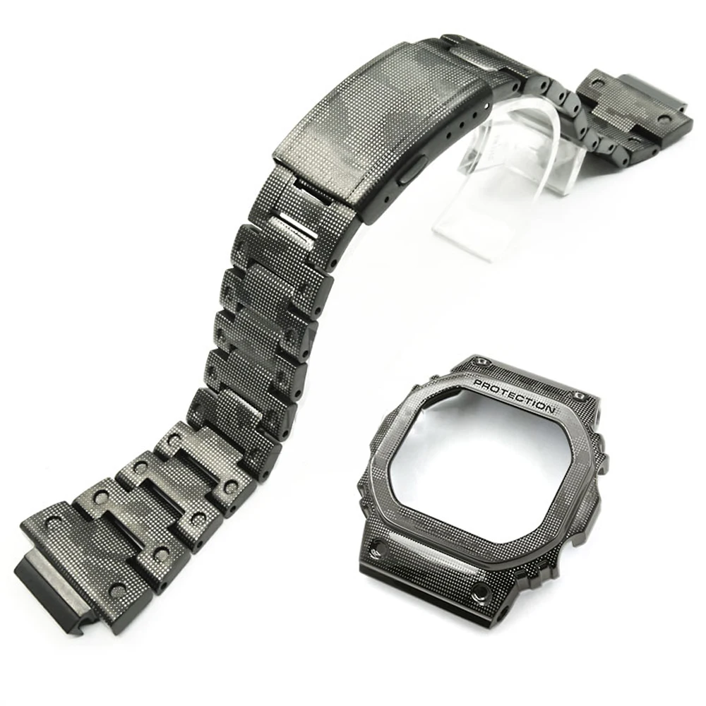 Набор из титанового сплава для DW 5600, ремешок для часов, ободок, DW5600, камуфляжная серия GW5000 DW5035, металлические Ремешки для наручных часов, покрытие, инструменты - Цвет ремешка: 5600 set