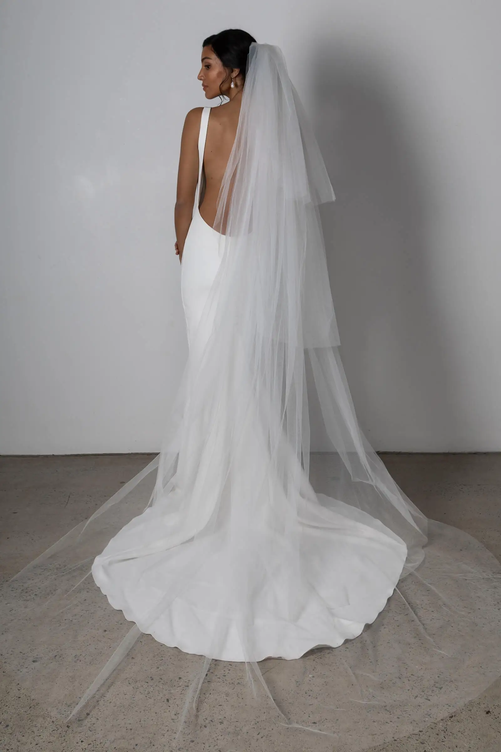 Вуаль для невесты TOPQUEEN V27 многослойная съемная спереди и сзади - купить по