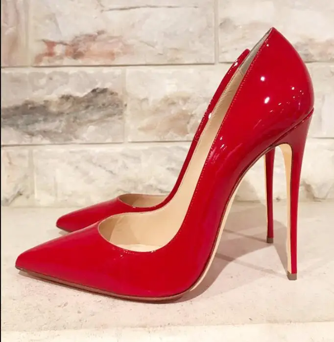 

Luxury Brand Red Pumps Women High Heel Shoes Pointed Toe Sexy Wedding Shoes Thin Heel Shallow Mouth Spring Shoes