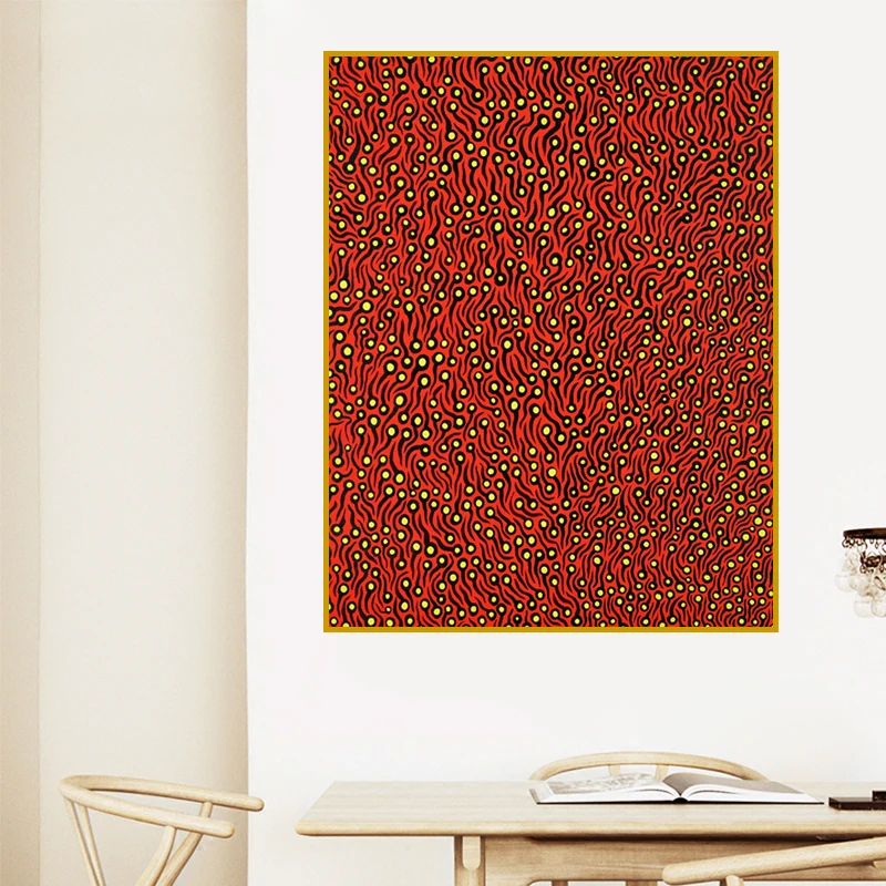 3c3768a78755 Yayoi Kusama красный Головастик абстрактная картина настенная живопись домашняя декоративная художественная картина Печать на холсте Печать настенная живопись - Цвет: 3c3768a78755