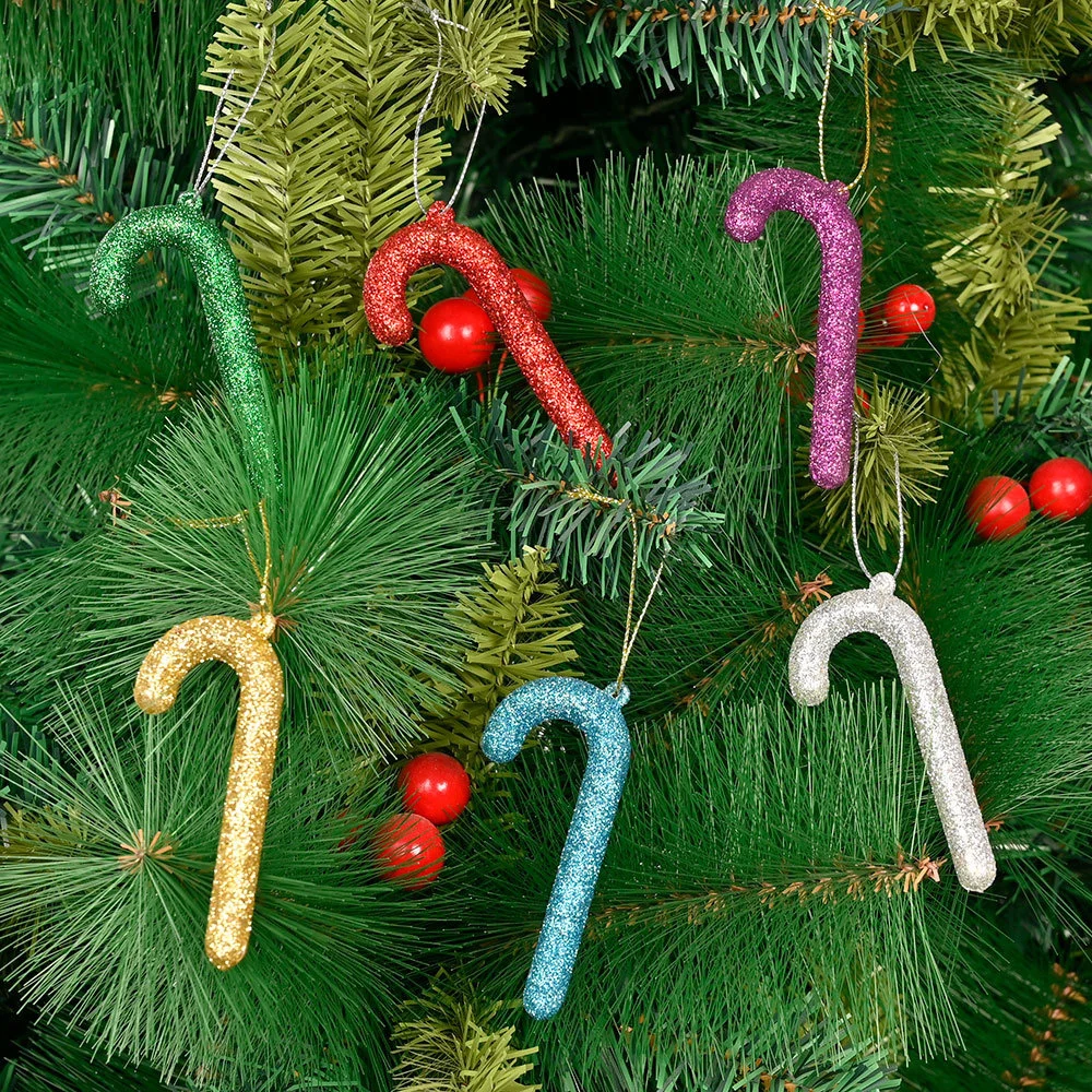 

New Christmas Decoration Christmas tree decoration Christmas onion powder walking stick package 6-color Christmas scene