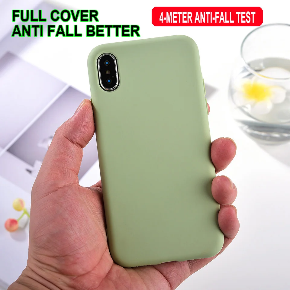 Жидкий силиконовый Оригинальный чехол карамельных цветов для телефона Apple iPhone X Xs