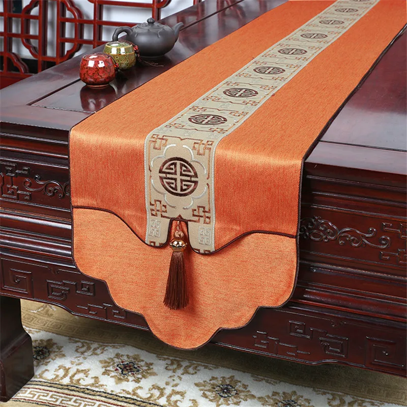 

Chinese Simple Table Runner Tablecloth Chinese-Style TV Cabinet Covering Cloth Bed Runner Can Be Customized