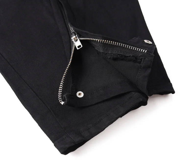

2019 Black Icon High Quality Skinny Fit Men Ripped Broken Holes Denim Jeans Hiphop Streetwear Men Jeans Trousers