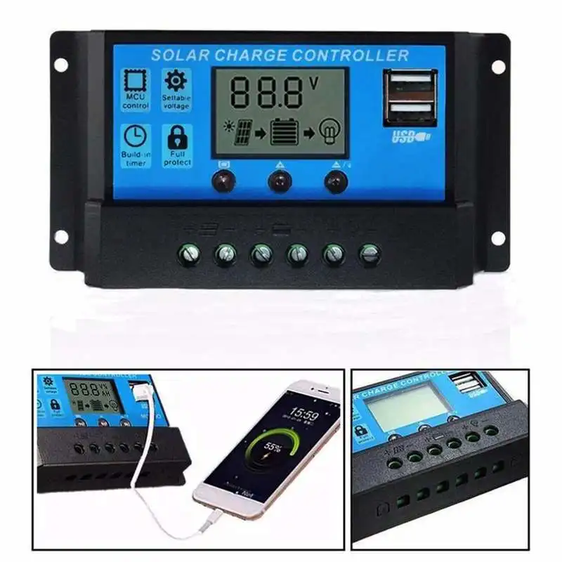 20W 18V Solar Panel Kit With 20A Controller Battery Clip Car Charger Waterproof Cells For Outdoor Camping Hiking | Электроника