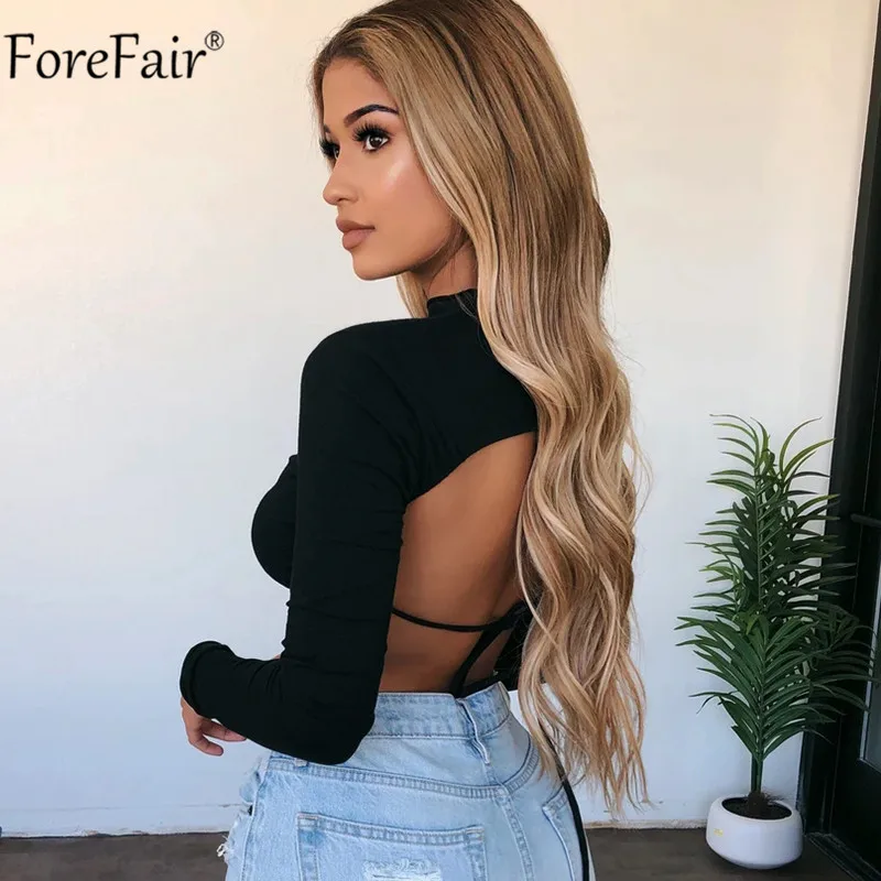 Женский укороченный Топ с длинным рукавом и высоким воротником | Женская одежда