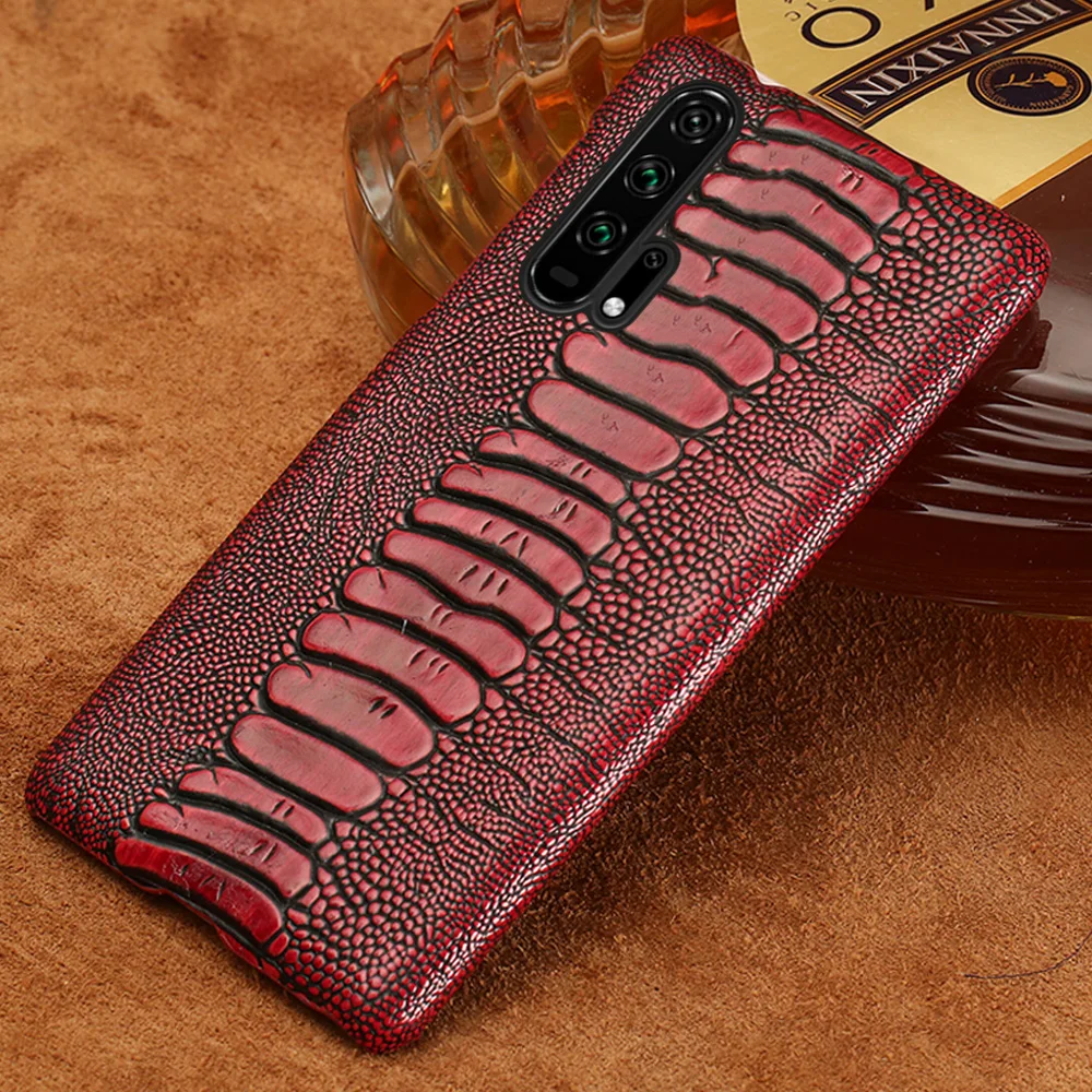 

Чехол из натуральной кожи с текстурой страуса для Honor 20 Pro 70 Pro Plus 10i 20i 50 60 30 Pro 10 Lite For Magic 4 3 Pro 10X 9X V30