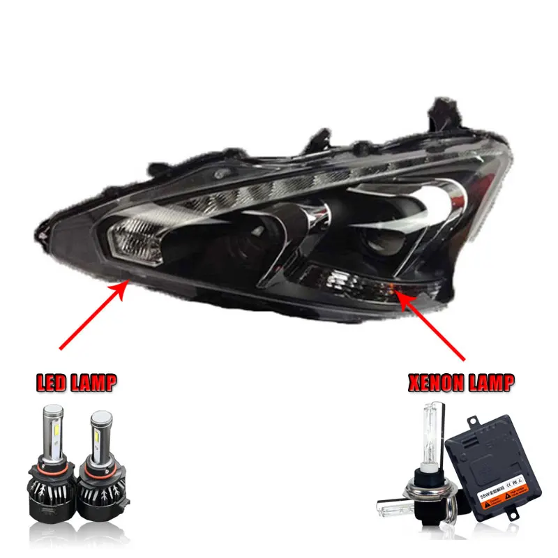 LED high beam 2 шт. автомобильный стиль светодиодный фары для Nissan Teana 2013- для головной лампы светодиодный объектив двойной луч H7 HID Xenon bi xenon объектив - Цвет: LED high beam