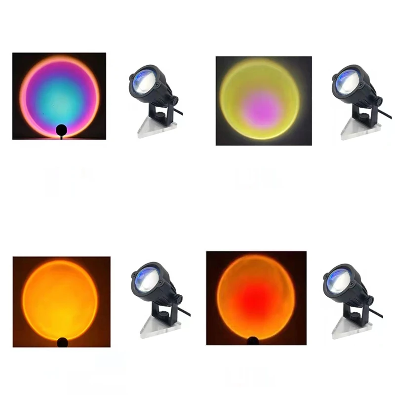 

Setting Sun Rainbow Projection Lamp USB Table Bedside Romamtic Atmosphere LED Night Light Home Bedroom Background Decor