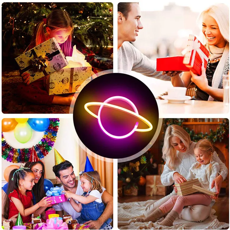 Светодиодная неоновая лампа вывеска с питанием от USB в форме эллиптической