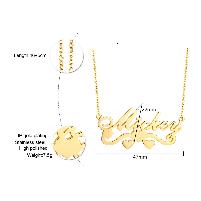 Vnox сердце значок ожерелье на заказ начальные слова Чокеры для женщин ювелирные