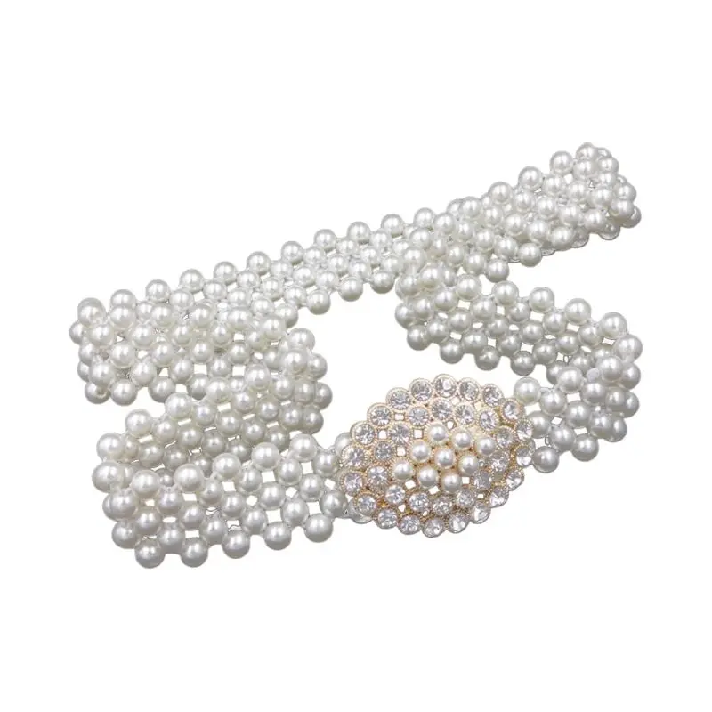 

Женское свадебное платье с имитацией жемчуга, растягивающийся пояс-цепочка на талию, стразы, пряжка, свадебное платье, декоративные украшен...