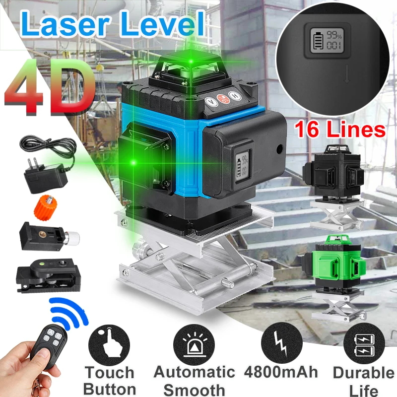16 линейный 4d лазерный уровень зеленые линии самонивелирующийся 360