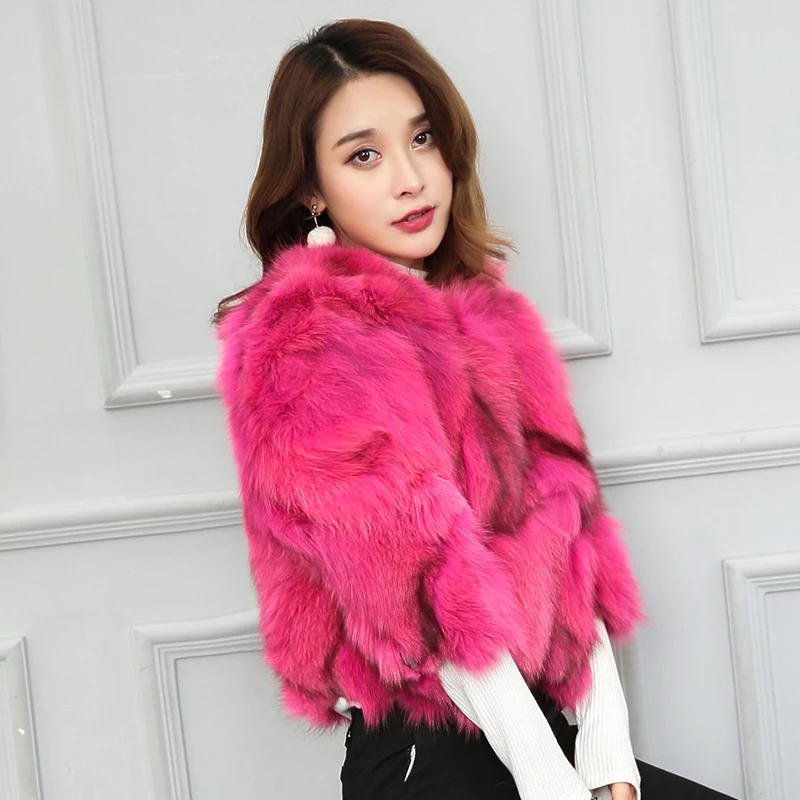 

Fox Real Fur Coat Women 2020 Fashion Winter Warm Fur Jacket Female Short Overcoat Ladies Outwear casacos