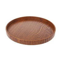 tea accessories fruit dishes platter kitchen tools wooden bakery serving tray plate round food natural tea tray retro 3 sizes
