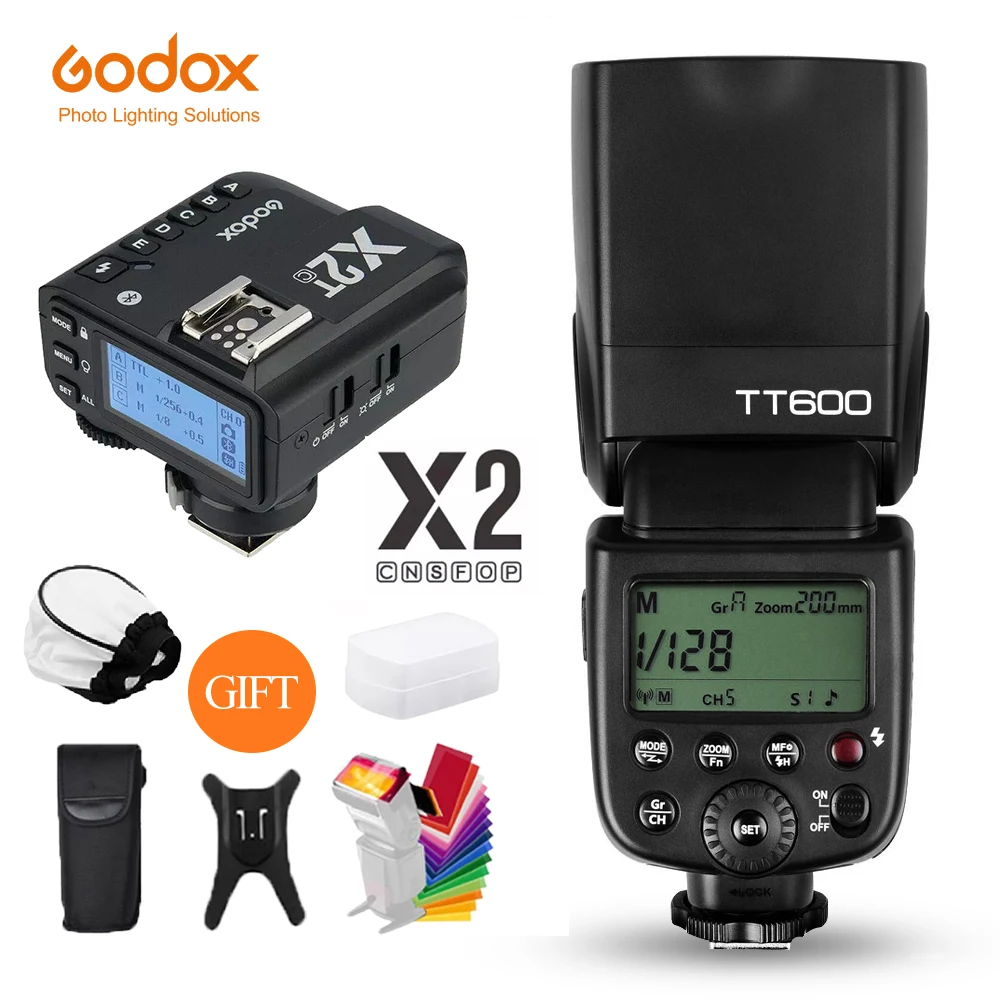 Godox TT600 2,4G Беспроводная вспышка для камеры Speedlite + передатчик X2T беспроводной триггер для вспышки для Canon Nikon Fujifilm Sony Olympus - изображение