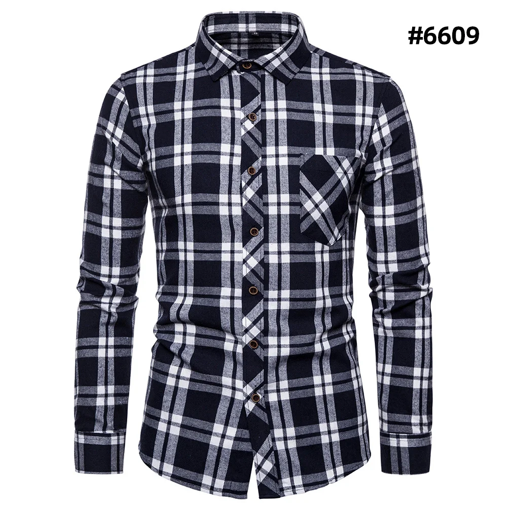 Рубашка мужская в полоску деловая Повседневная блуза с длинными рукавами и