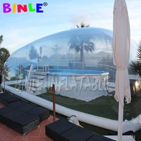 outdoor hot sell complete clear large inflatable pool cover for hotels or family gardens swimming pool cover tent