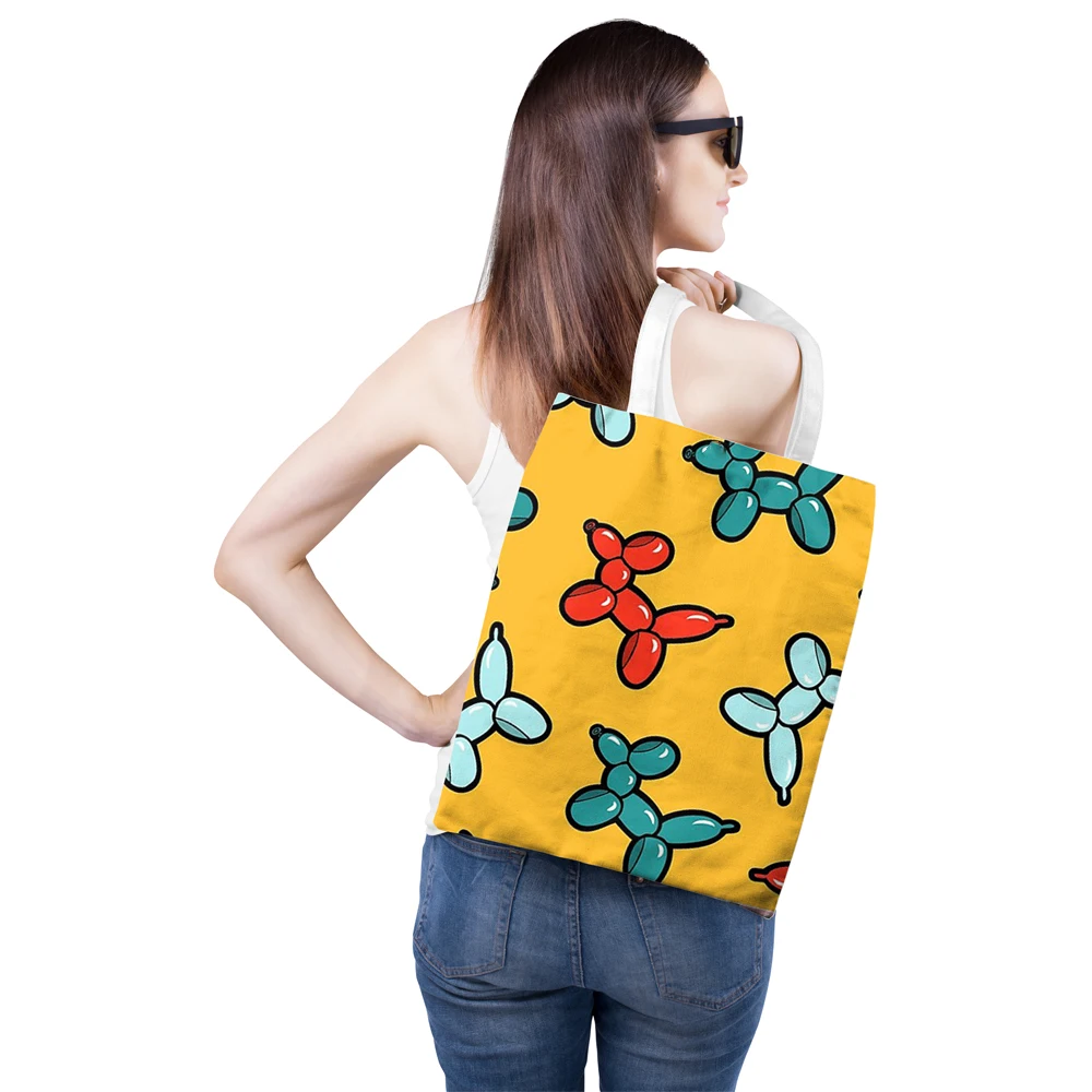 2020 Brand Cute Pattern Printing Reusable Shopping Grocery Bag Shopper Tote Canvas Cotton Hand Totes Storage Dropshipping | Багаж и сумки