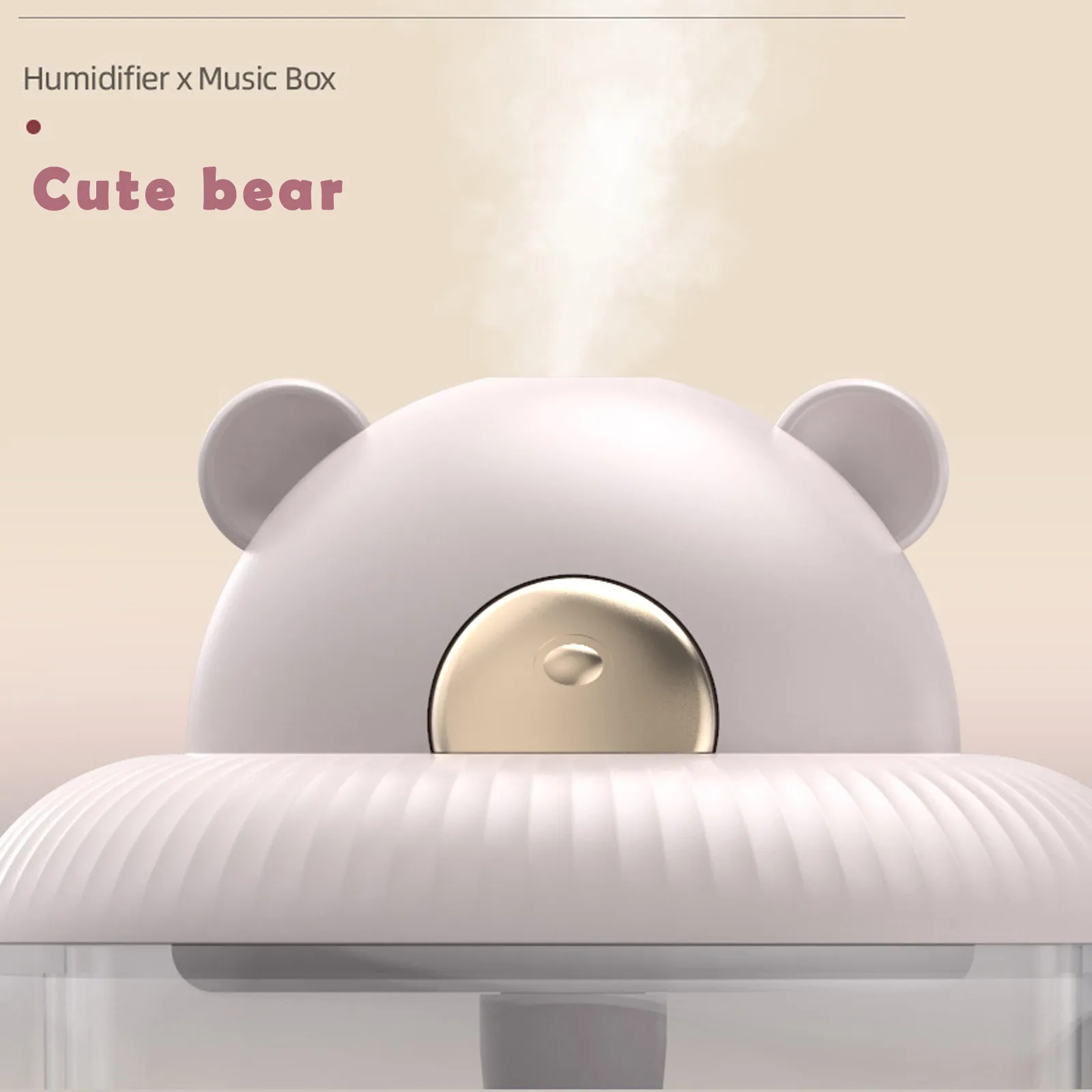 

320ML Air Humidifier Electric Humidifier Essential Aroma Oil Diffuser Colorful Carousel With Music Box Small Home Bedroom