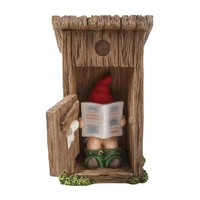 dwarf resin reading newspaper in toilet not close door crafts display mold fun gnome figurine statue garden ornaments decoartion