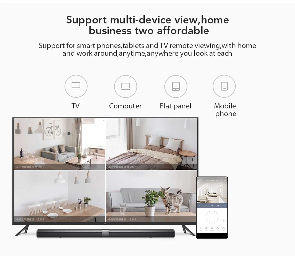 Xiaomi Mijia xiaobay умная камера 720P WIFI инфракрасная смарт-камера ночного видения HD Беспроводная ip-камера 100,4 градусов домашняя камера видеонаблюдения