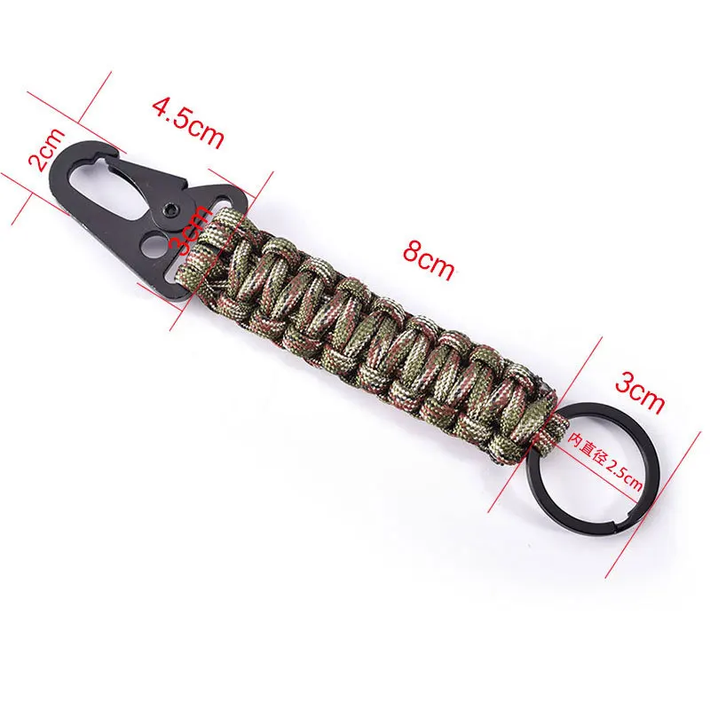 

Outdoor seven-core umbrella rope carabiner survival key chain outdoor hand-woven olecranon key chain S8B0810