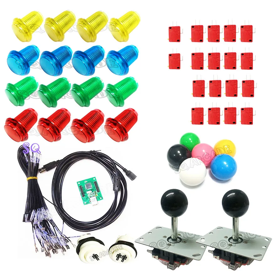 Набор ручек для аркадного джойстика сделай сам 2 игрока мини джойстик pac кнопки