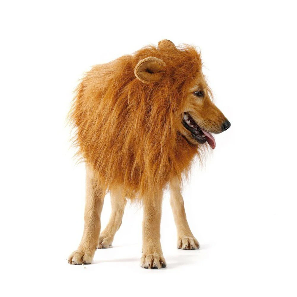 Костюм для домашних животных парик с львиной гривой и ушами одежда больших собак