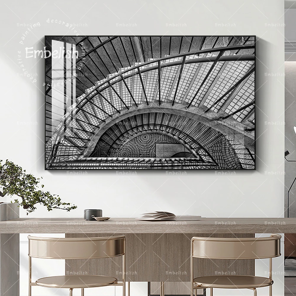 

New Black And White Stairs Modern Home Decor Pictures Wall Art HD Canvas Oil Paintings For Living Room Modular Artworks