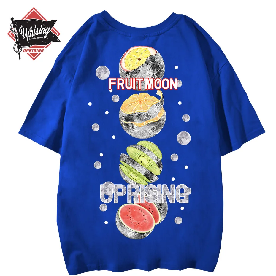 Необычная футболка с изображением фруктов Луны космоса звезд ботаника scifi surreal food