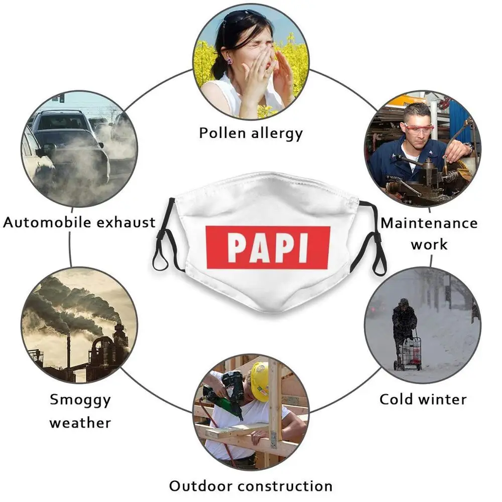 Papi-красная коробка белый текст половина лица для мужчин женщин самодельные маски