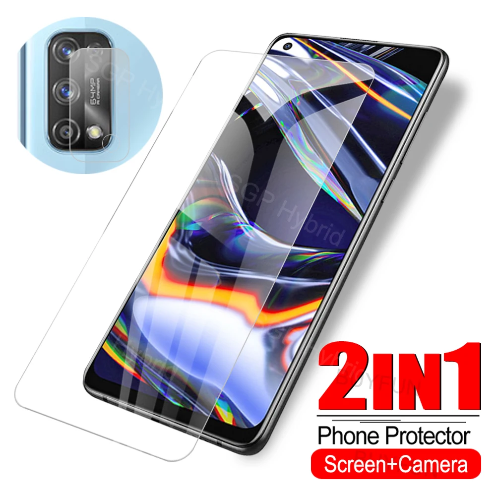 Защитная пленка для телефона 2 в 1 Oppo Realme 7x7 Pro 6 6s 5 передний экран + фотопленка Realme7