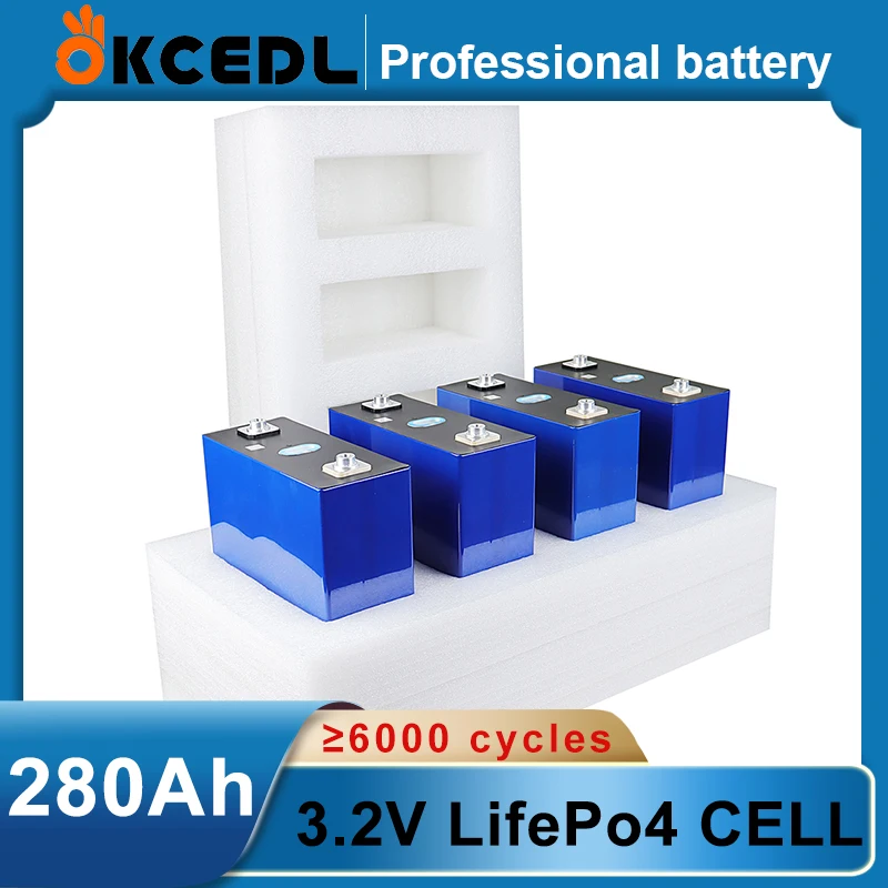 

New 3,2 V 280Ah lifepo4 battery 12V 24V 280AH akku pack for electric car RV Solar energy storage system no tax