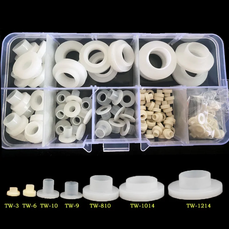 

Black/White Nylon Transistor Gasket The step T-Type Plastic Washer Insulation Spacer Screw Thread Protector Set Assortment Kit