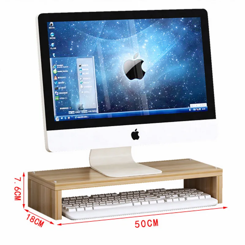 Wooden Computer Monitor Screen Display Increase Shelf Desktop TV Cabinet Storage Bracket Increased Home Organizer | Дом и сад