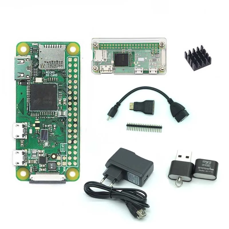 Raspberry Pi Zero W начальный комплект + акриловый чехол теплоотвод головка GPIO мини SD
