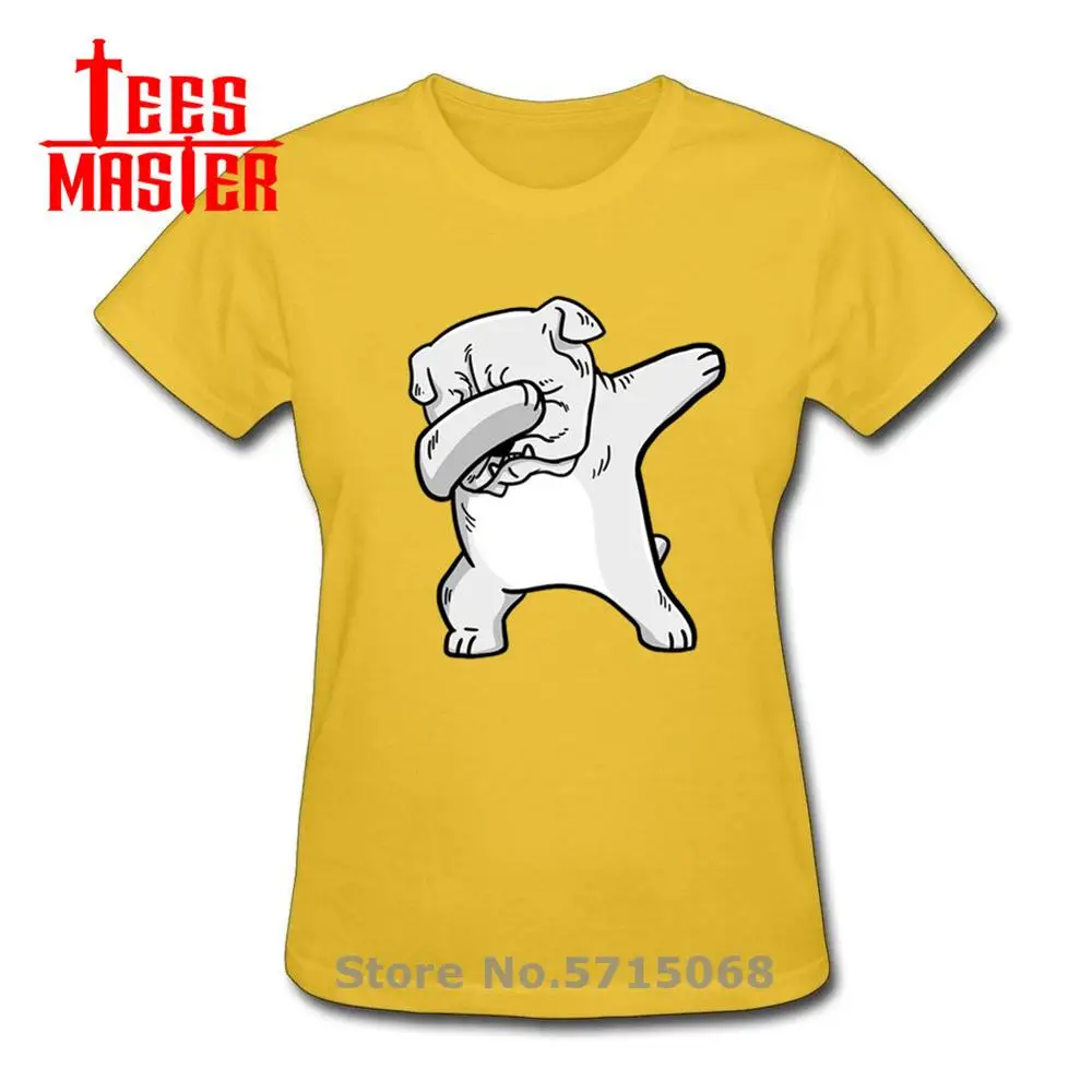 Белая забавная футболка с английским бульдогом для мужчин и женщин коротким