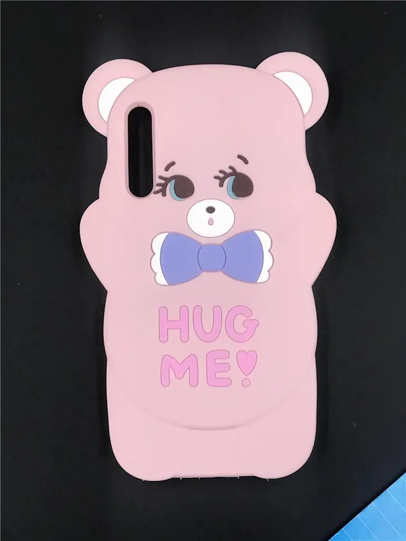 

For Huawei Honor Play 3 New 3D Cartoon Kawaii Bow Tie Bear Soft silicone Phone Cover Case For Huawei Honor Play 3 Phone Case