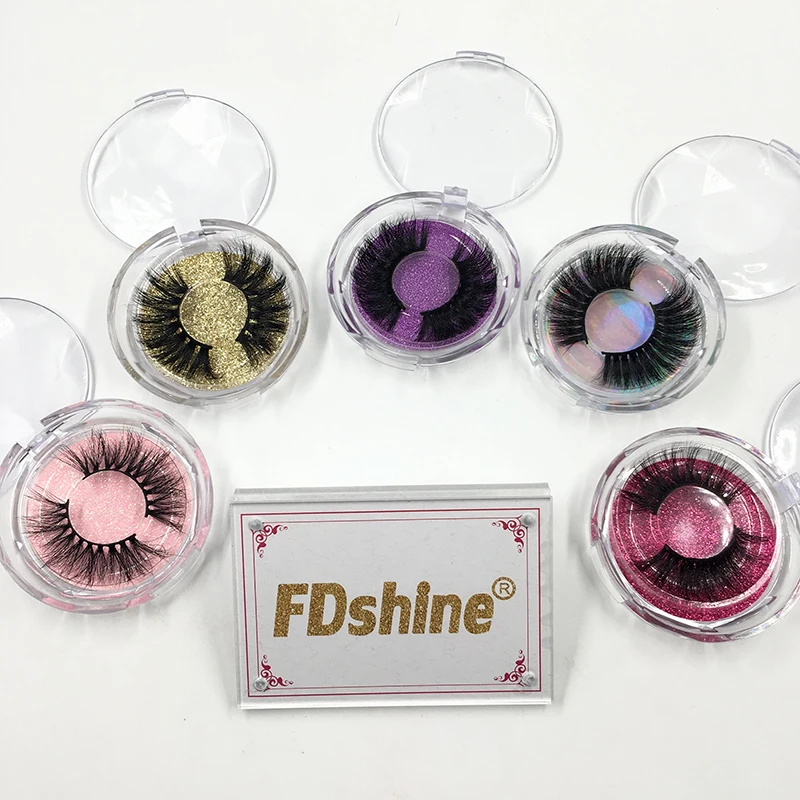 

3d mink eyelash 25mm long lashes with circle clear box 6pairs/lot