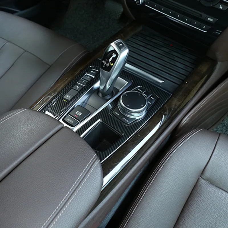 

Car Console Panel Decoration Gearshift Frame Cover Carbon Fiber Color Sticker For BMW X5 F15 X6 F16 2014-18 LHD Interior Decals