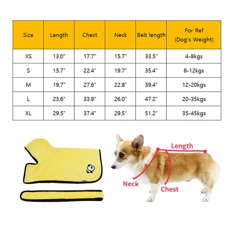 

Dog Bathrobe Super Soft Embroidered Coral Fleece Absorbent Warm Home Cape Style Pet Costumes Microfiber Bathroom Supplies